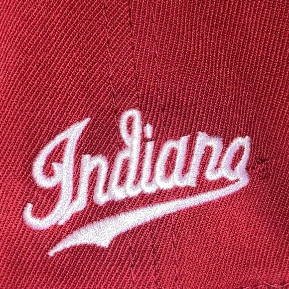 Men's Top of the World Crimson Indiana Hoosiers Red & White Fitted Hat - Picture 12 of 12